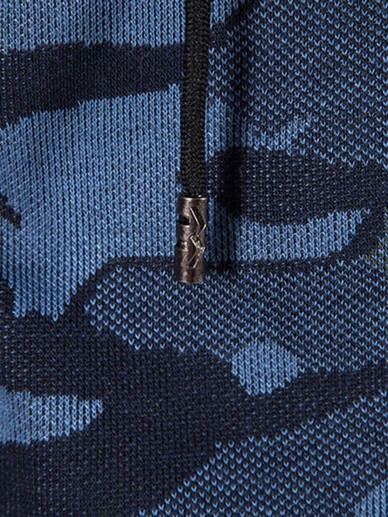 Män Cotton Camo Tryckt Plysch Fodrad Dragkedja Slant Pockets Jackor