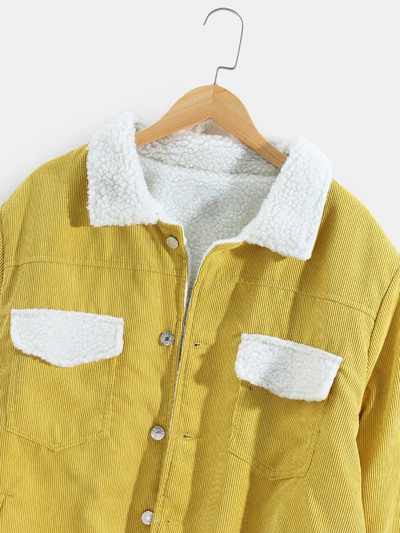 Manchester Multi Pocket Button Up Warm Shearling Fodrad Jacka