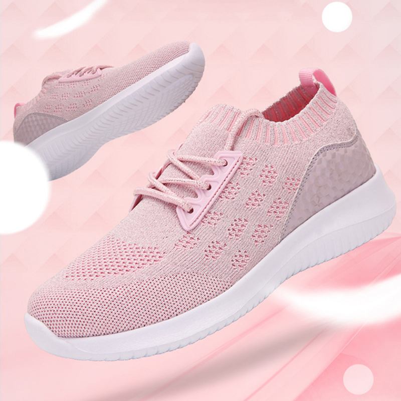 Dam Casual Andas Stickade Lätta Halkfria Sneakers