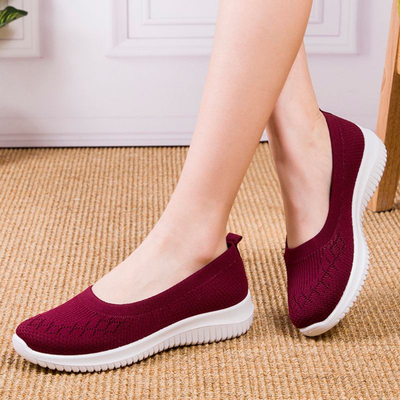 Dam Mesh Andas Lätt Slip On Lazy Casual Flat Walking Shoes