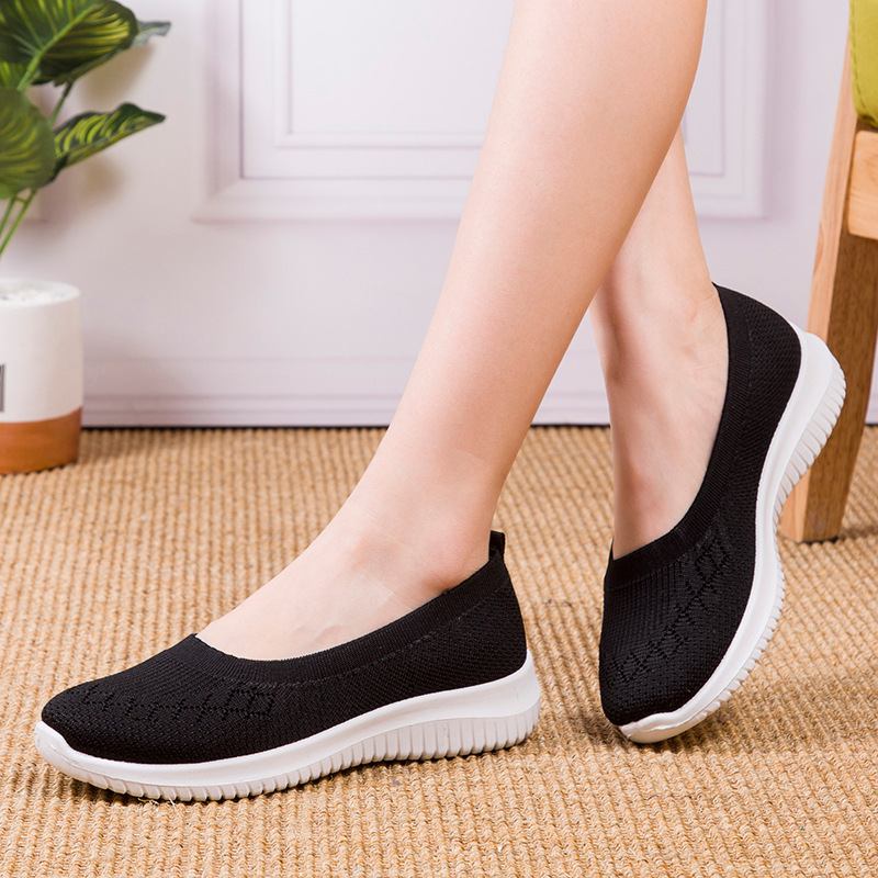 Dam Mesh Andas Lätt Slip On Lazy Casual Flat Walking Shoes