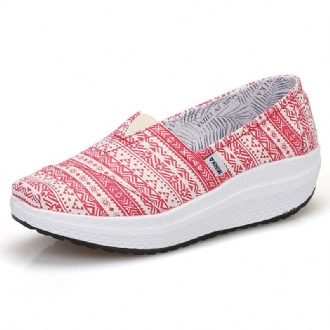 Kvinnor Canvas Andas Sport Utomhus Platta Casual Skor