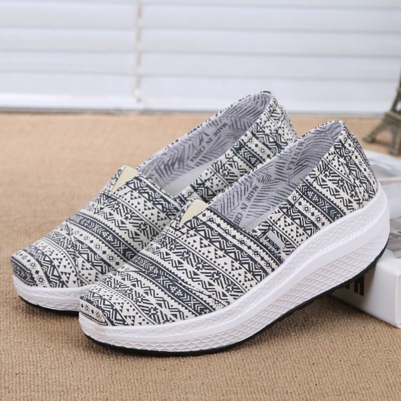 Kvinnor Canvas Andas Sport Utomhus Platta Casual Skor