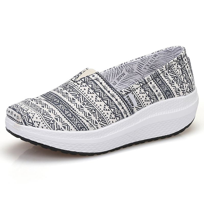 Kvinnor Canvas Andas Sport Utomhus Platta Casual Skor