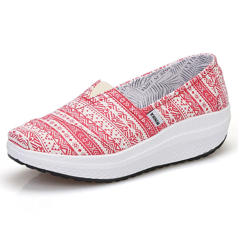 Kvinnor Canvas Andas Sport Utomhus Platta Casual Skor