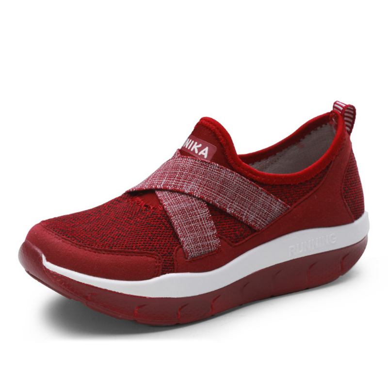 Kvinnor Elastiskt Band Platform Bekväma Mesh Sneakers