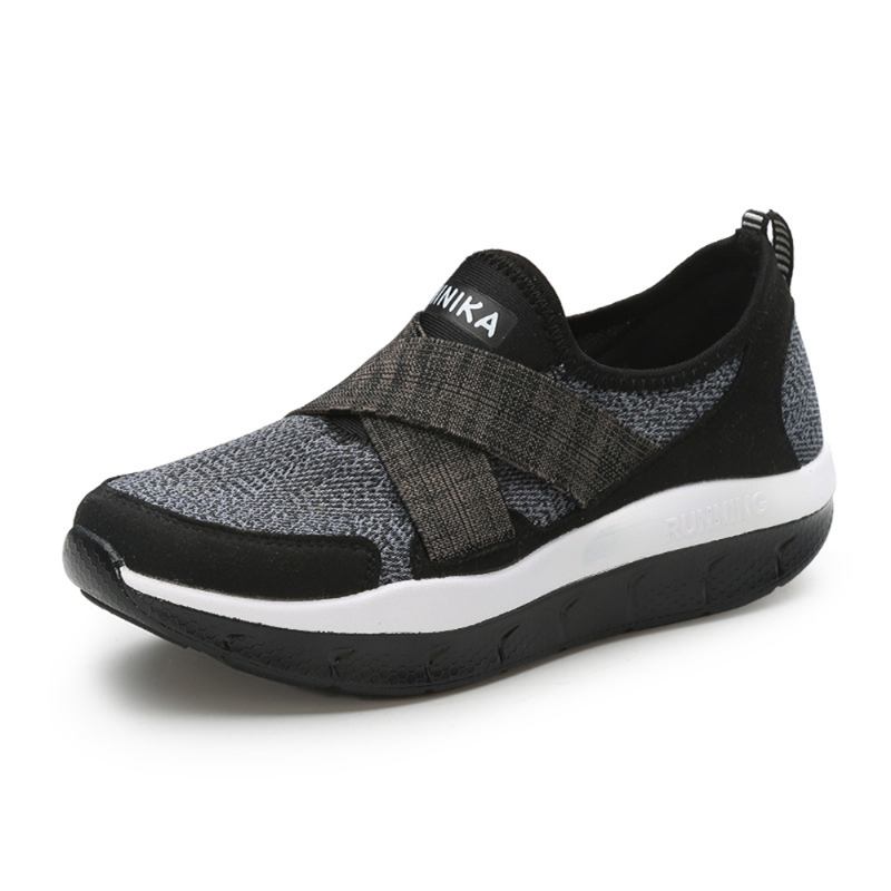 Kvinnor Elastiskt Band Platform Bekväma Mesh Sneakers