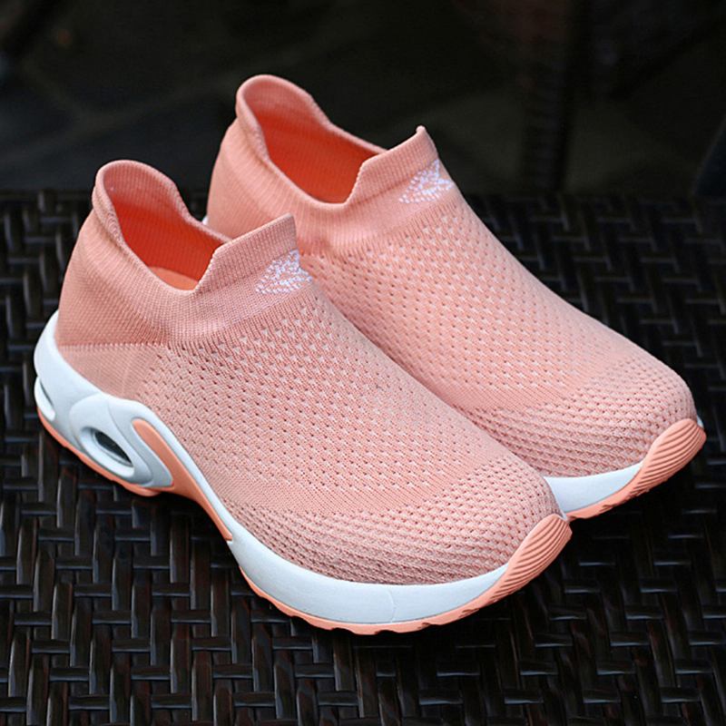 Kvinnor Light Mesh Walking Casual Slip On Sneakers