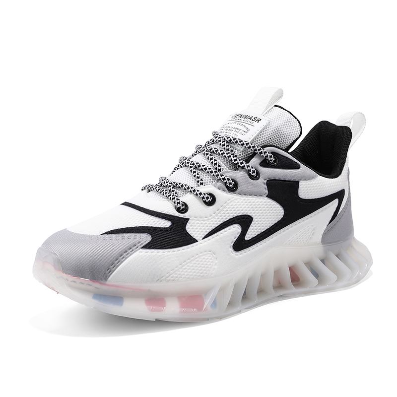 Män Andas Mjuk Jelly Sole Mesh Splicing Färg Crush Casual Sports Sneakers