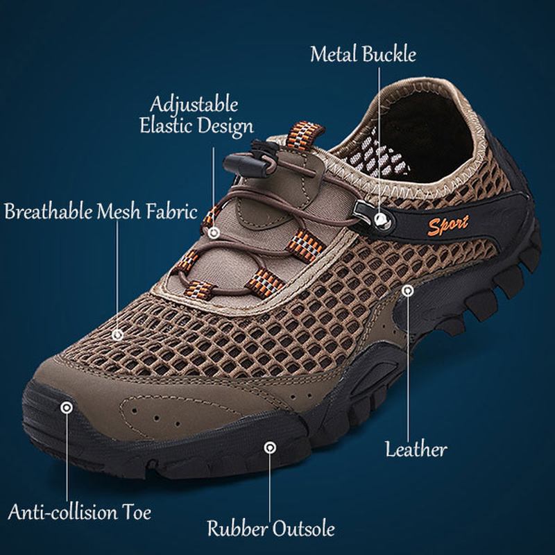 Män Anti Collision Toe Mesh Outdoor Hiking Sneakers