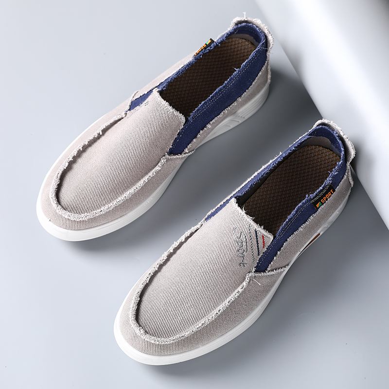 Män Canvas Andas Mjuk Sula Halkfri Brief Court Casual Walking Shoes