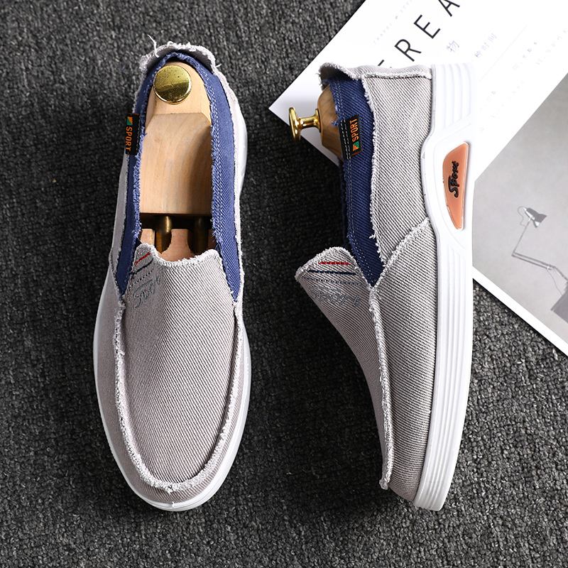 Män Canvas Andas Mjuk Sula Halkfri Brief Court Casual Walking Shoes