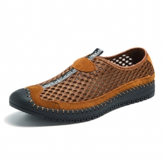 Män Mesh Anti-collision Toe Handsömmar Casual Flats Sneakers