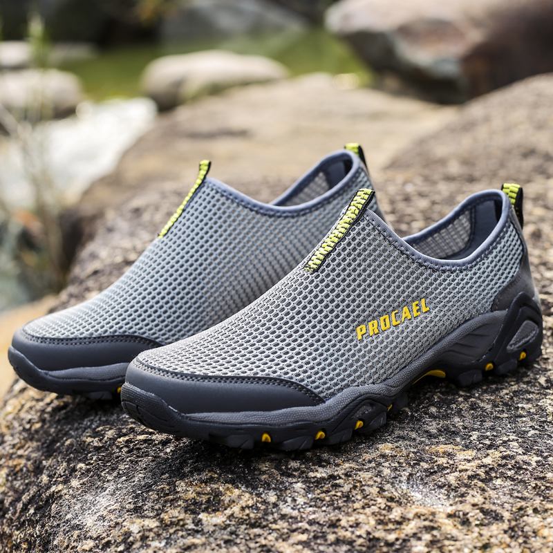 Män Mesh Hollow Out Andas Mjuk Sula Slip On Outdoor Casual Sportskor