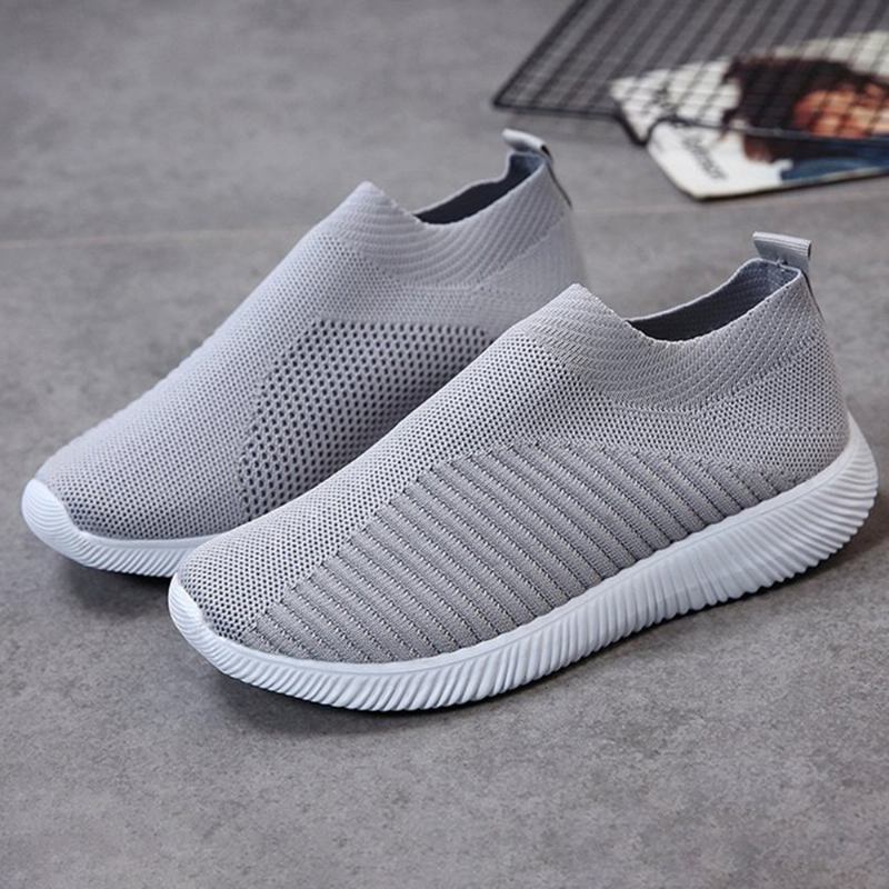 Stora Kvinnor Mesh Outdoor Slip On Sneakers