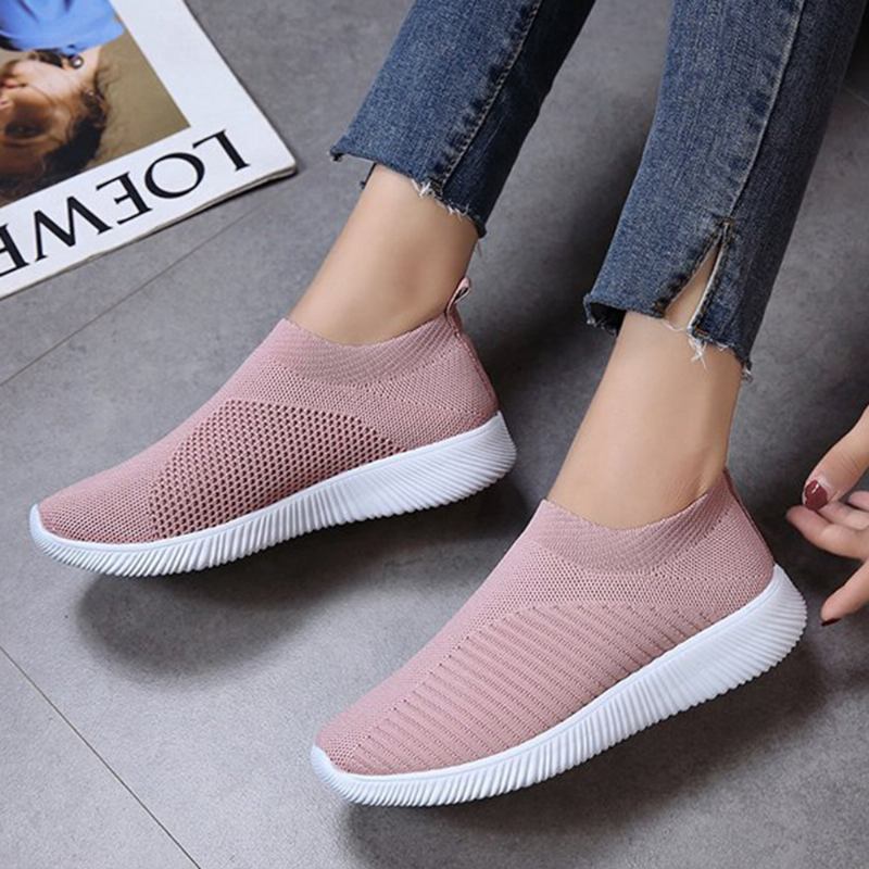 Stora Kvinnor Mesh Outdoor Slip On Sneakers