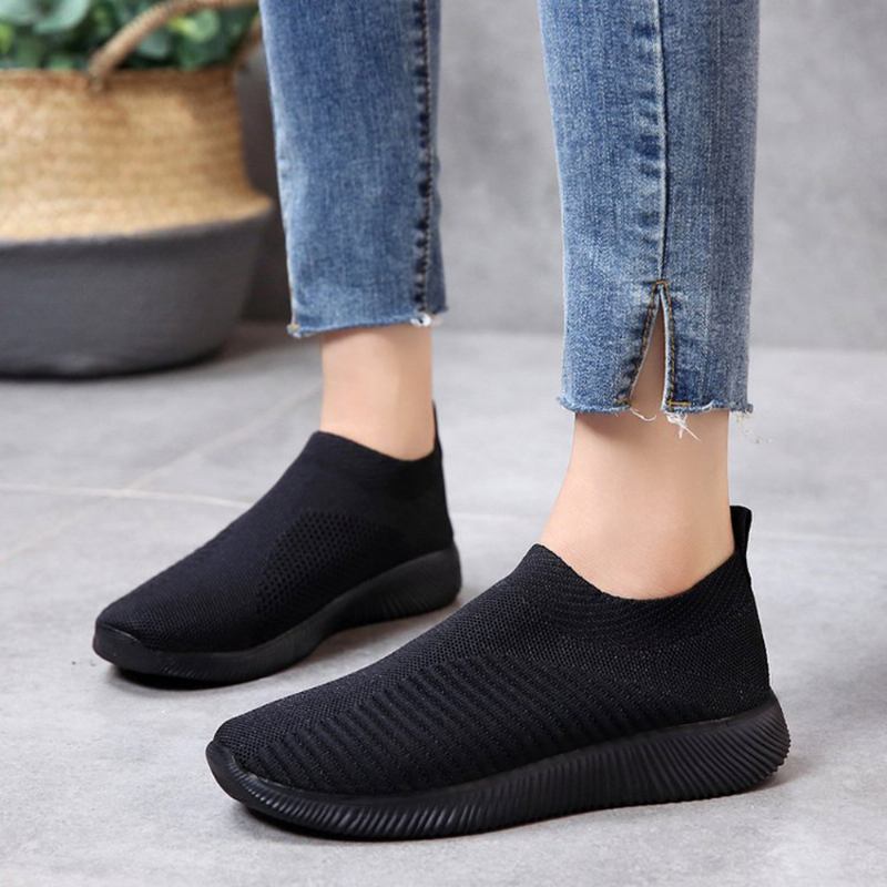 Stora Kvinnor Mesh Outdoor Slip On Sneakers