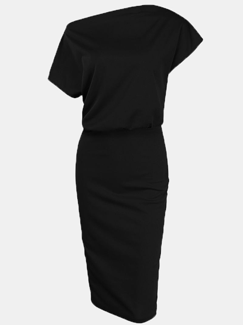 Elegant Bodycon-klänning I Enfärgad Off Shoulder-färg För Kvinnor