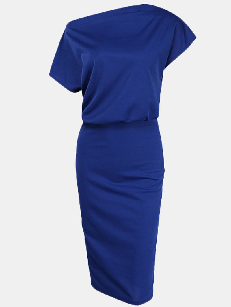 Elegant Bodycon-klänning I Enfärgad Off Shoulder-färg För Kvinnor