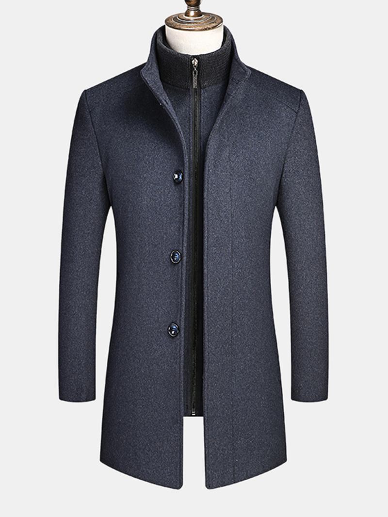 Business Enkelknäppt Avtagbara Fodrade Thicken Trench Coats