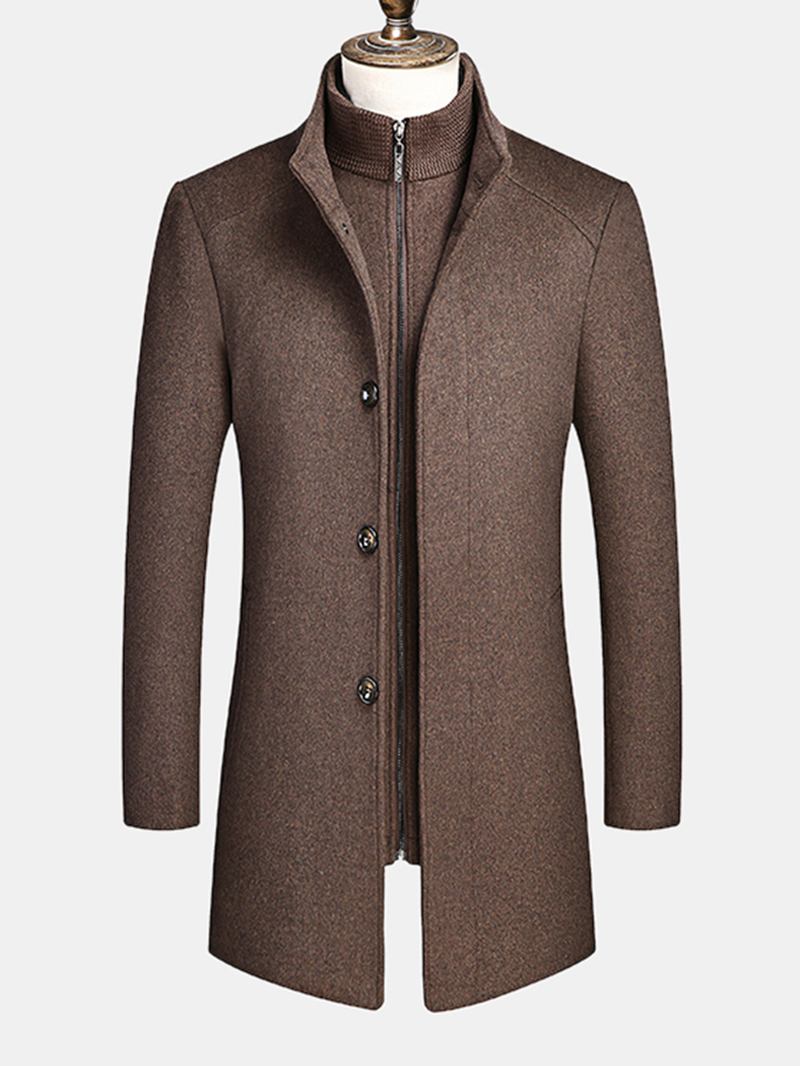 Business Enkelknäppt Avtagbara Fodrade Thicken Trench Coats