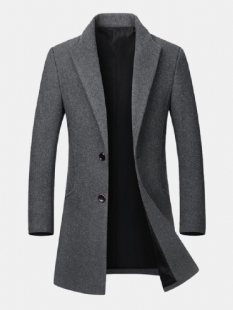 Herr Business Casual Ylle Trench Coat Mellanlånga Enkelknäppt Slim Fit Coat