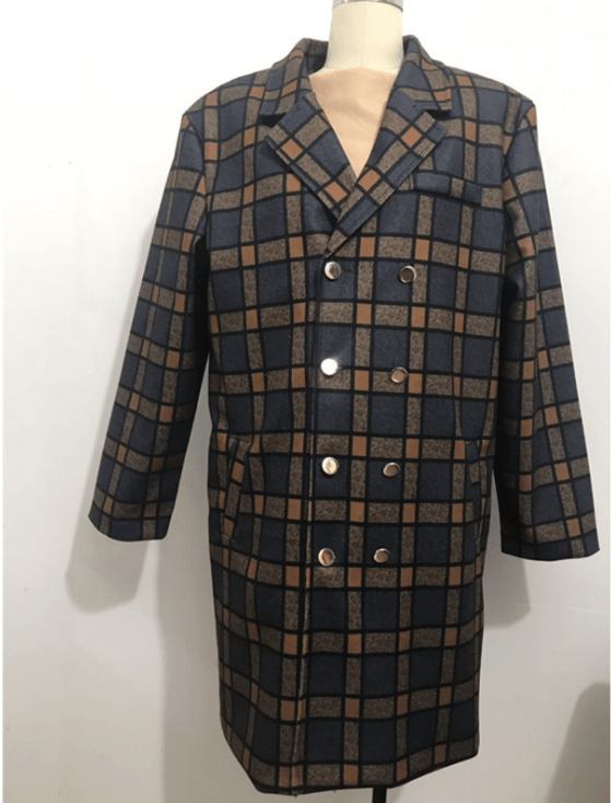 Lång Vindkappa I Ull För Män 2023 Houndstooth-jacka Trenchcoat För Män