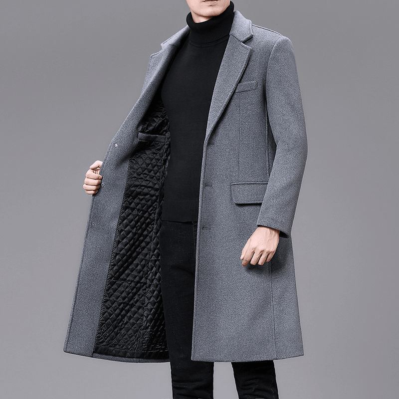 Män Casual Plus Cotton Long Coat