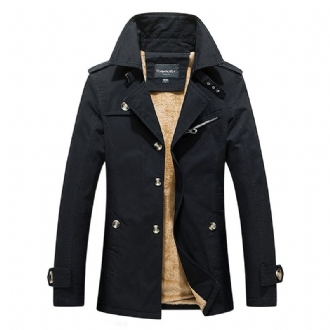 Tjock Varm Slim Snygg Mid Long Fall Winter Trench Coats