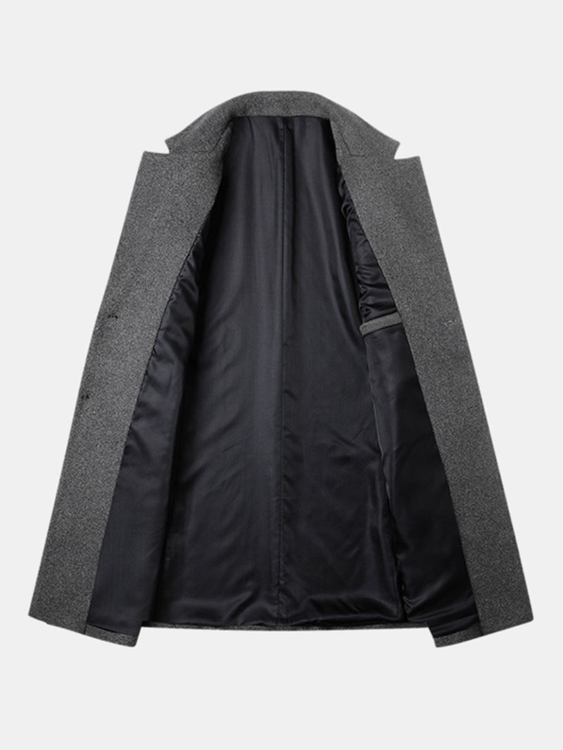 Ullblandningar För Män Mellanlånga Kappor Business Casual Ull Trenchcoats