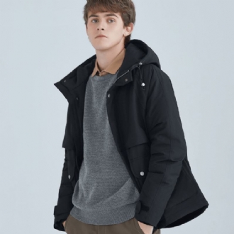 All-match Short White Duck Dun Hood Jacket Herr