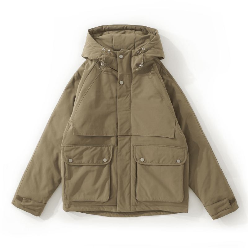 All-match Short White Duck Dun Hood Jacket Herr