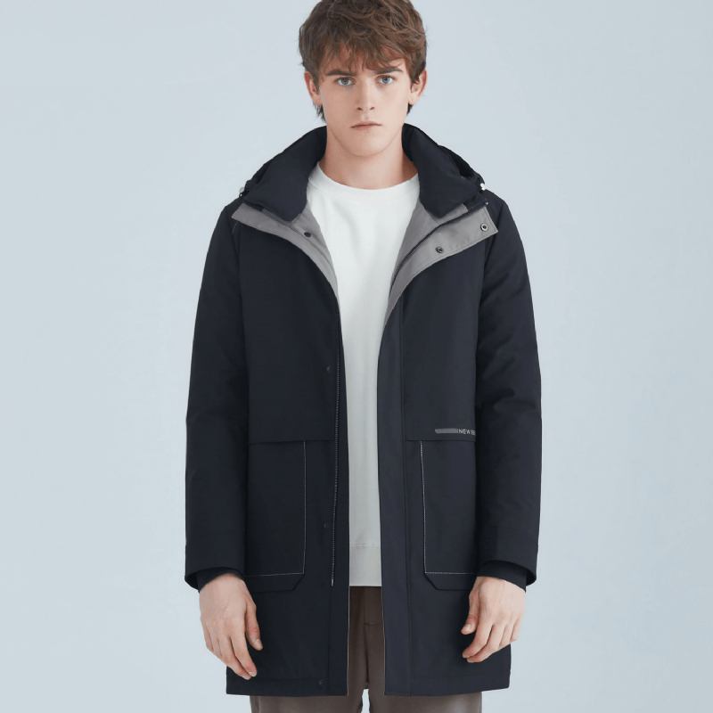 Mode White Duck Down Hooded Down Jacket Herr