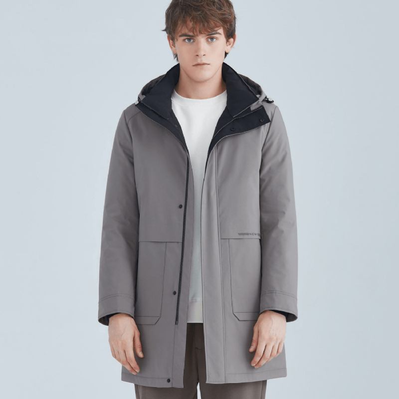 Mode White Duck Down Hooded Down Jacket Herr