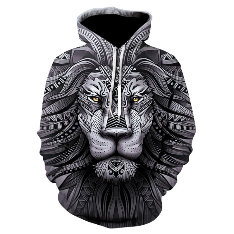 3d Digital Med Tryck Lion Baseball Uniform Hoodie