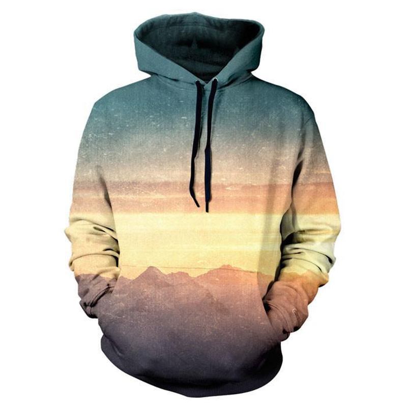 3d Digital Med Tryck Ocean Wave Art Landscape Hoodie