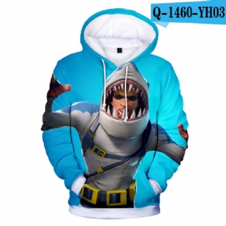 3d Digital Med Tryck Och Fleece Hoodie Man