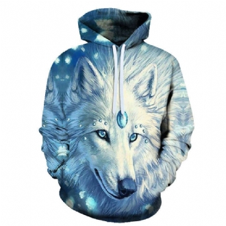 Animal Wolf 3d Digitaltryck För Män Och Kvinnor Loose Sports Hoodie Tröja