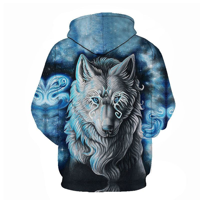 Animal Wolf 3d Digitaltryck För Män Och Kvinnor Loose Sports Hoodie Tröja