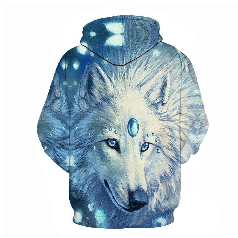 Animal Wolf 3d Digitaltryck För Män Och Kvinnor Loose Sports Hoodie Tröja