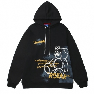 Bear Graphic Med Tryck Hoodie