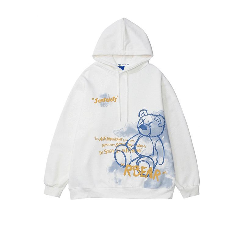 Bear Graphic Med Tryck Hoodie