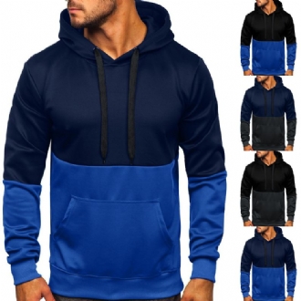 Color Block Hooded Couple Wear Sports Casual Tröja