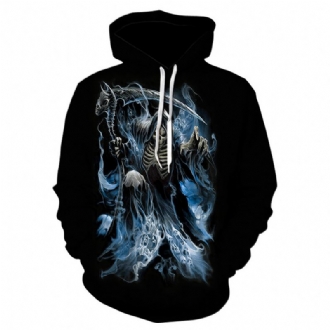 Digitaltryckt Knight Skull Hooded Casual Mode Tröja