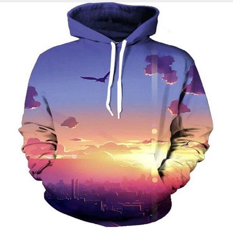 Galaxy Sky 3d Med Tryck Pullover Huvtröja