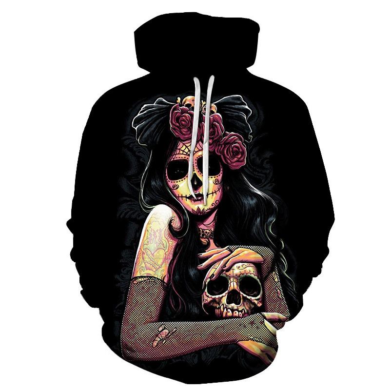 Gotisk Retro Skönhetsmask Skull Sweatshirt