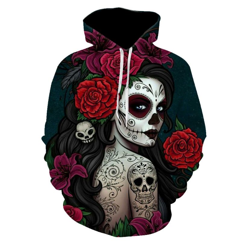 Gotisk Retro Skönhetsmask Skull Sweatshirt