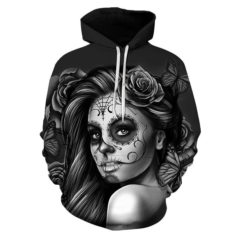 Gotisk Retro Skönhetsmask Skull Sweatshirt