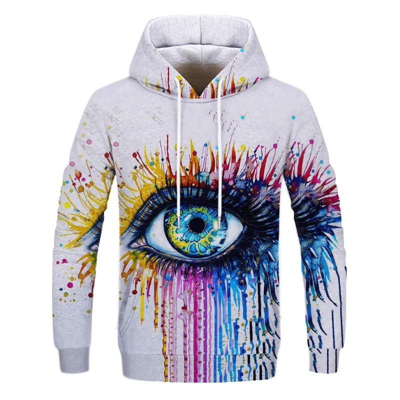 Graffiti Målning Med Tryck Sweatshirt Med Tryck Sport Sweatshirt Collarless Digital Med Tryck Sweatshirt