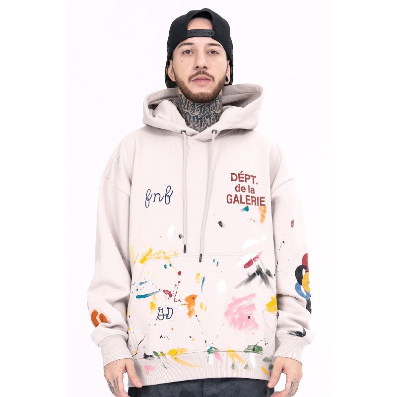 Graffiti Splash Ink Hip Hop High Street Distressed Retro Hoodie För Män Och Kvinnor